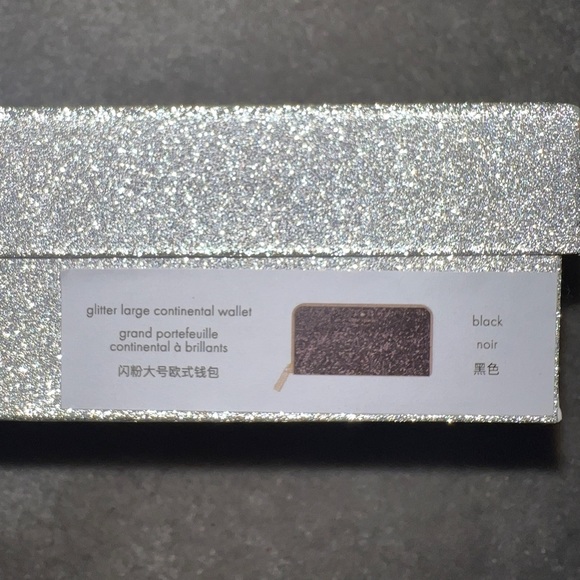 Kate Spade ♠️ black wallet, glitter with gold detail Christmas gift New Years - Picture 12 of 16